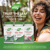 Símbolo vegano y sin gluten de Nature's Way Alfa-Max.