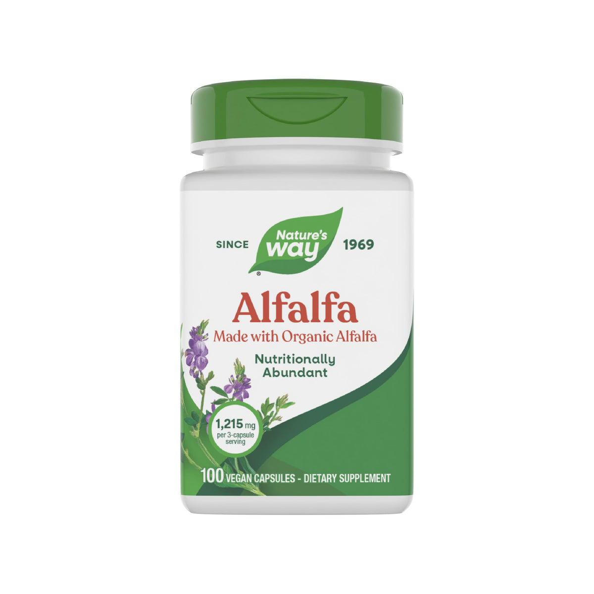 Nature's Way Alfalfa, botella-capsulas: complemento diario para apoyar tu bienestar.