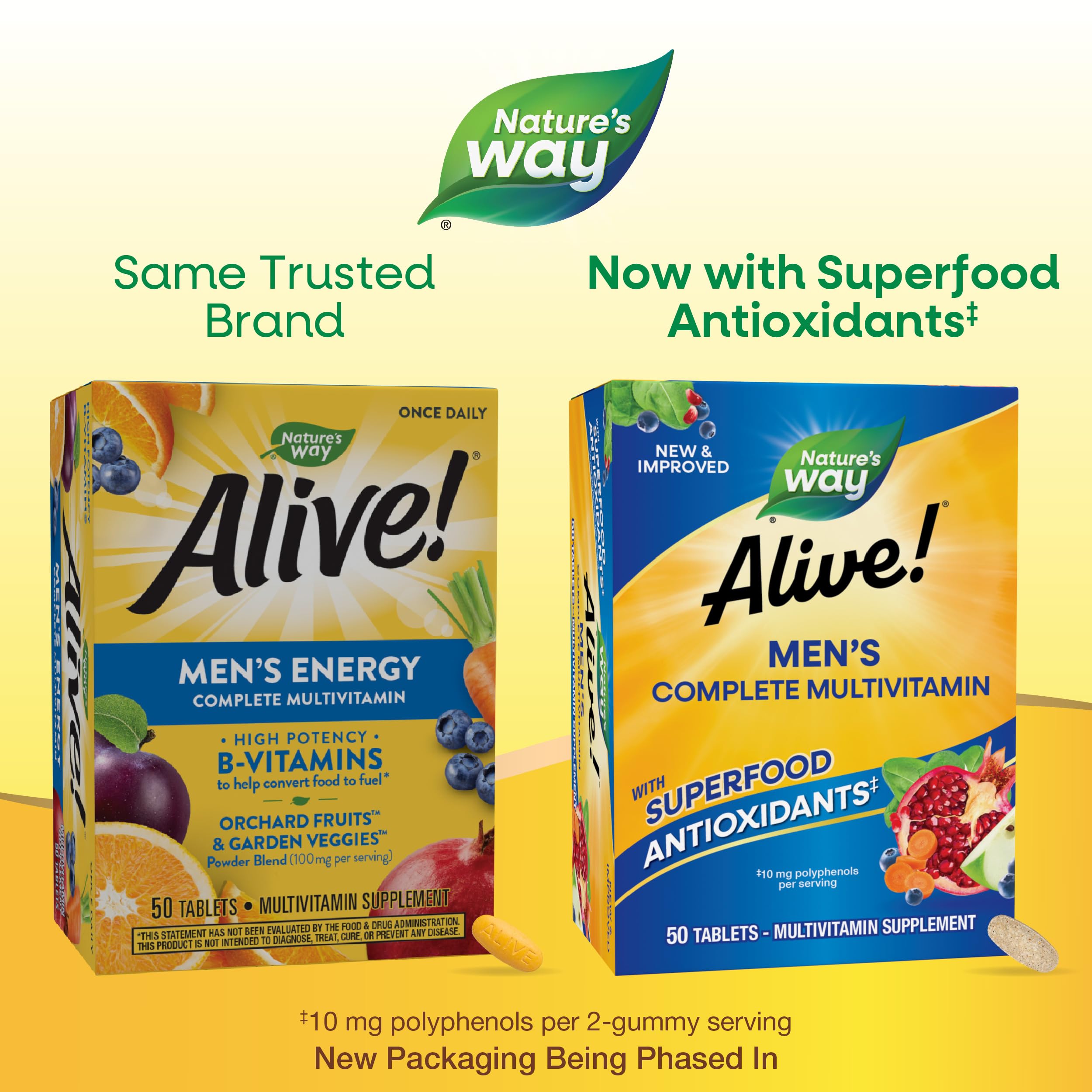 Nature's Way Alive! Hombres blíster-tabletas — soporte al metabolismo de la energía.
