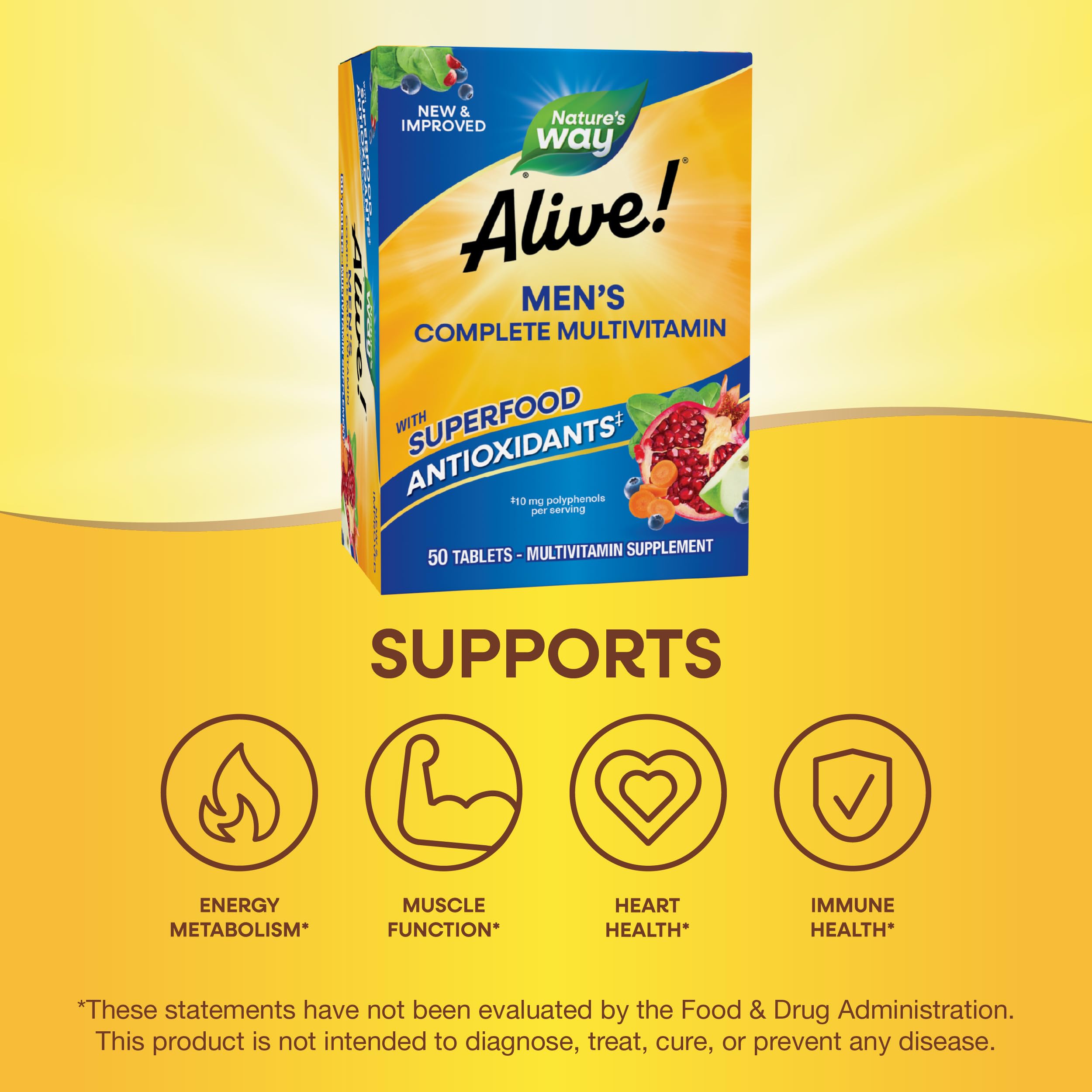 Nature's Way Alive! Hombres mezcla de superalimentos — antioxidantes para energía diaria.