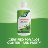 Nature's Way aloe vera etiqueta-certificacion iasc, garantiza pureza.