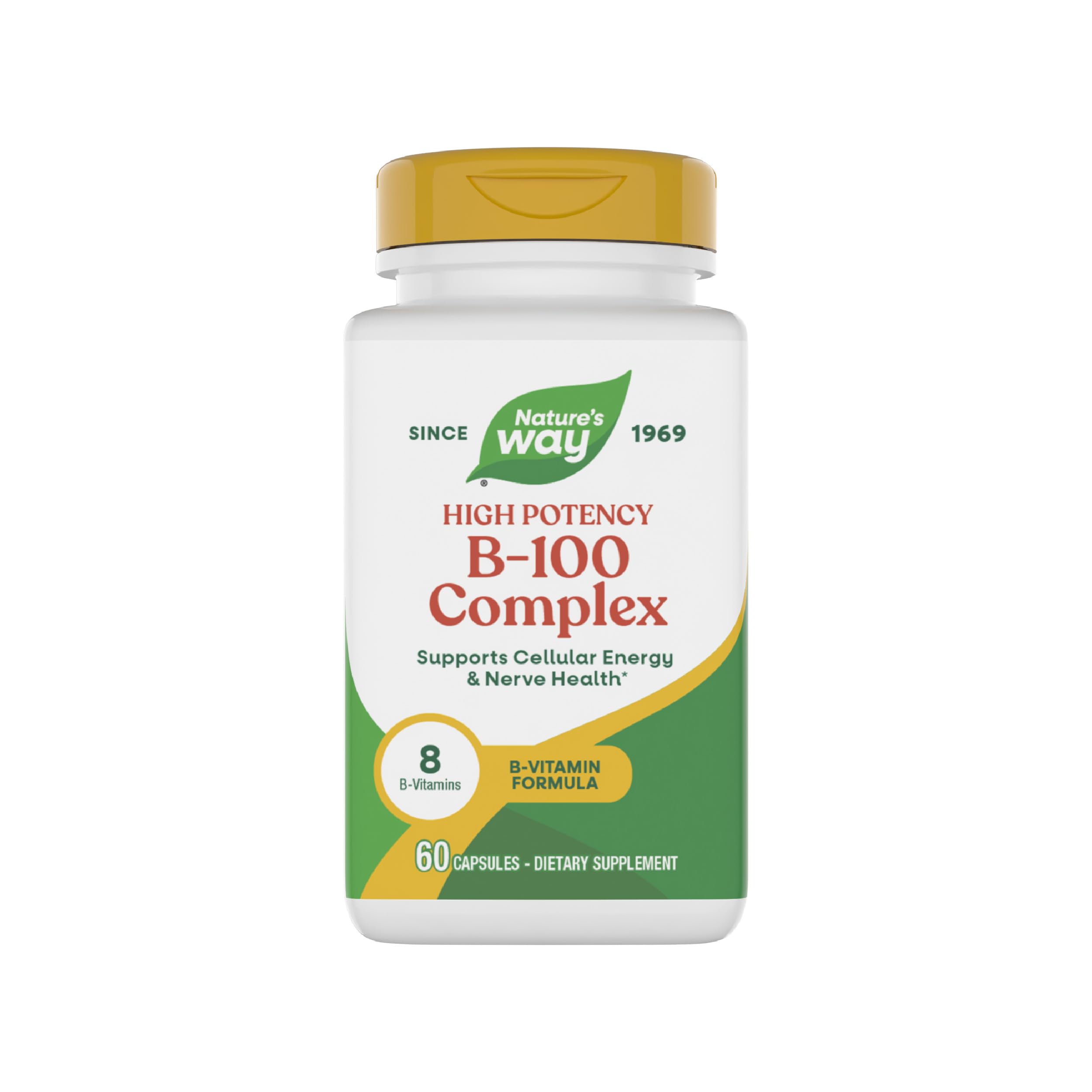 Nature's Way B-100 Complex, botella, apoyo a la energía celular diaria