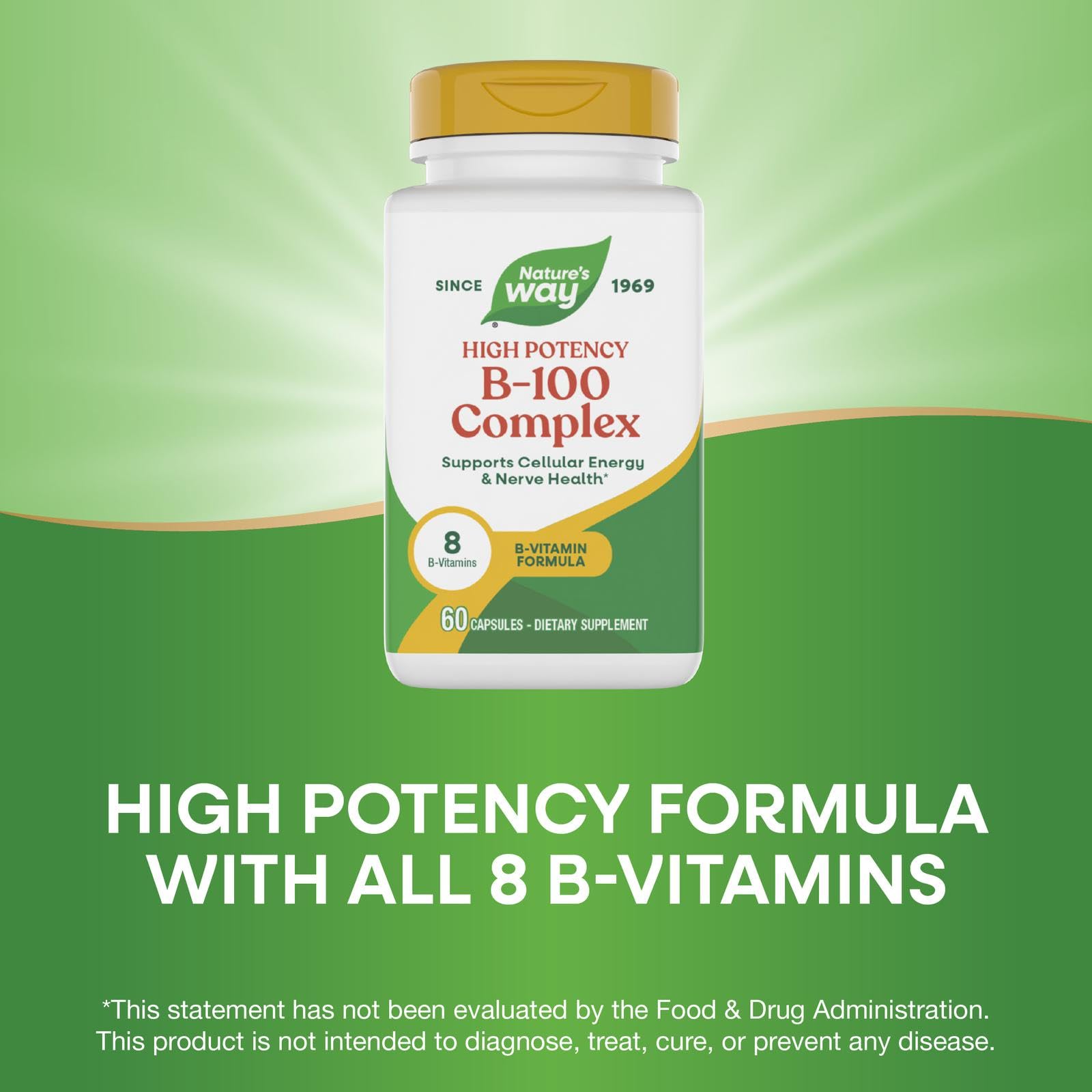 Nature's Way B-100 Complex, sin gluten, apto para dietas específicas