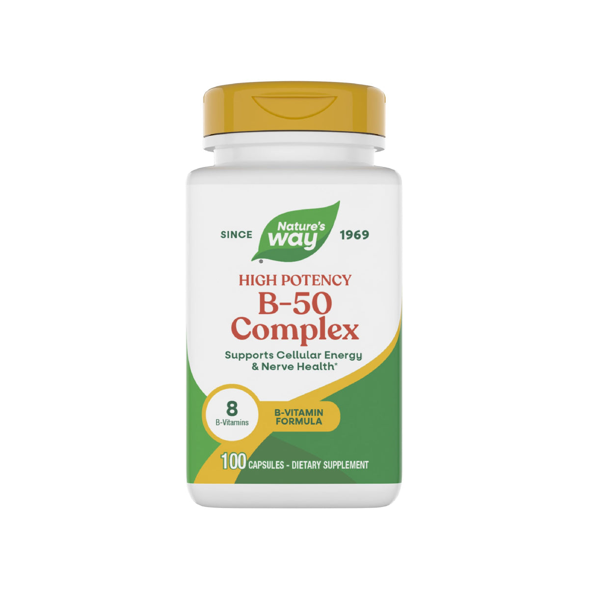 Nature's Way B-50 Complex energiza las células con cápsulas fáciles de tragar