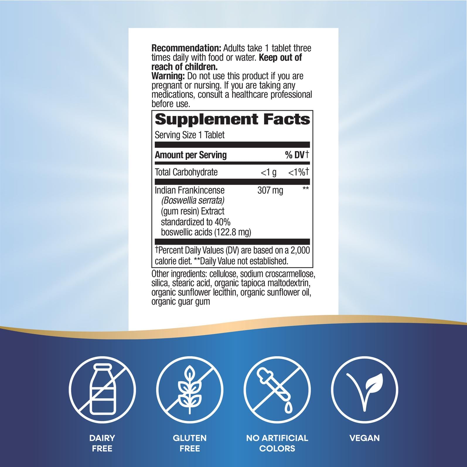 Nature's Way Boswellia Premium Extract: caja y etiqueta visibles para confianza y calidad.