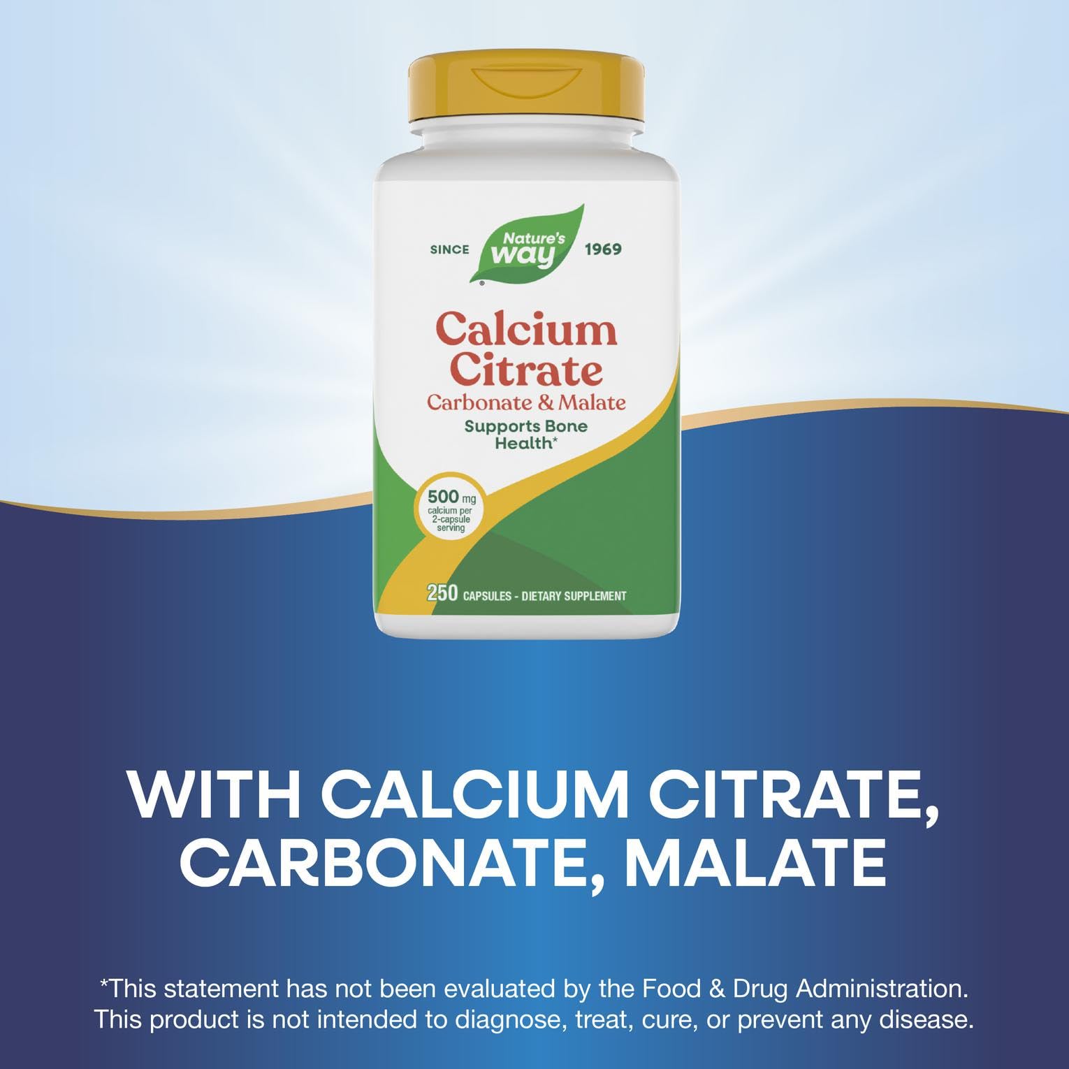Nature's Way Calcium Citrate, libre de gluten y alérgenos.