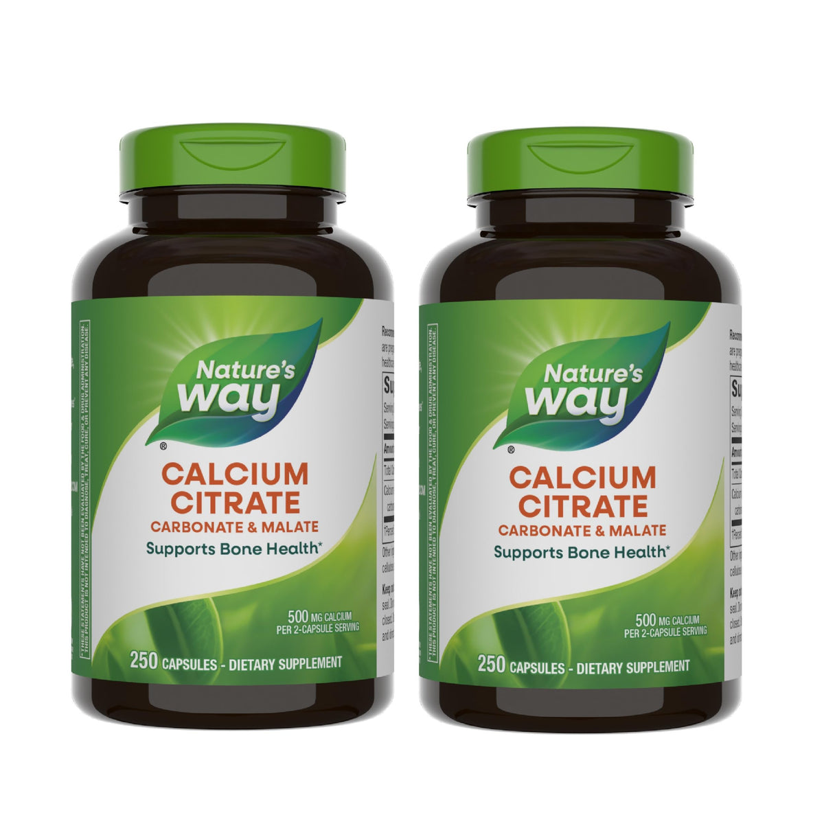 Nature's Way Calcio Citrato en botella con etiqueta para salud ósea