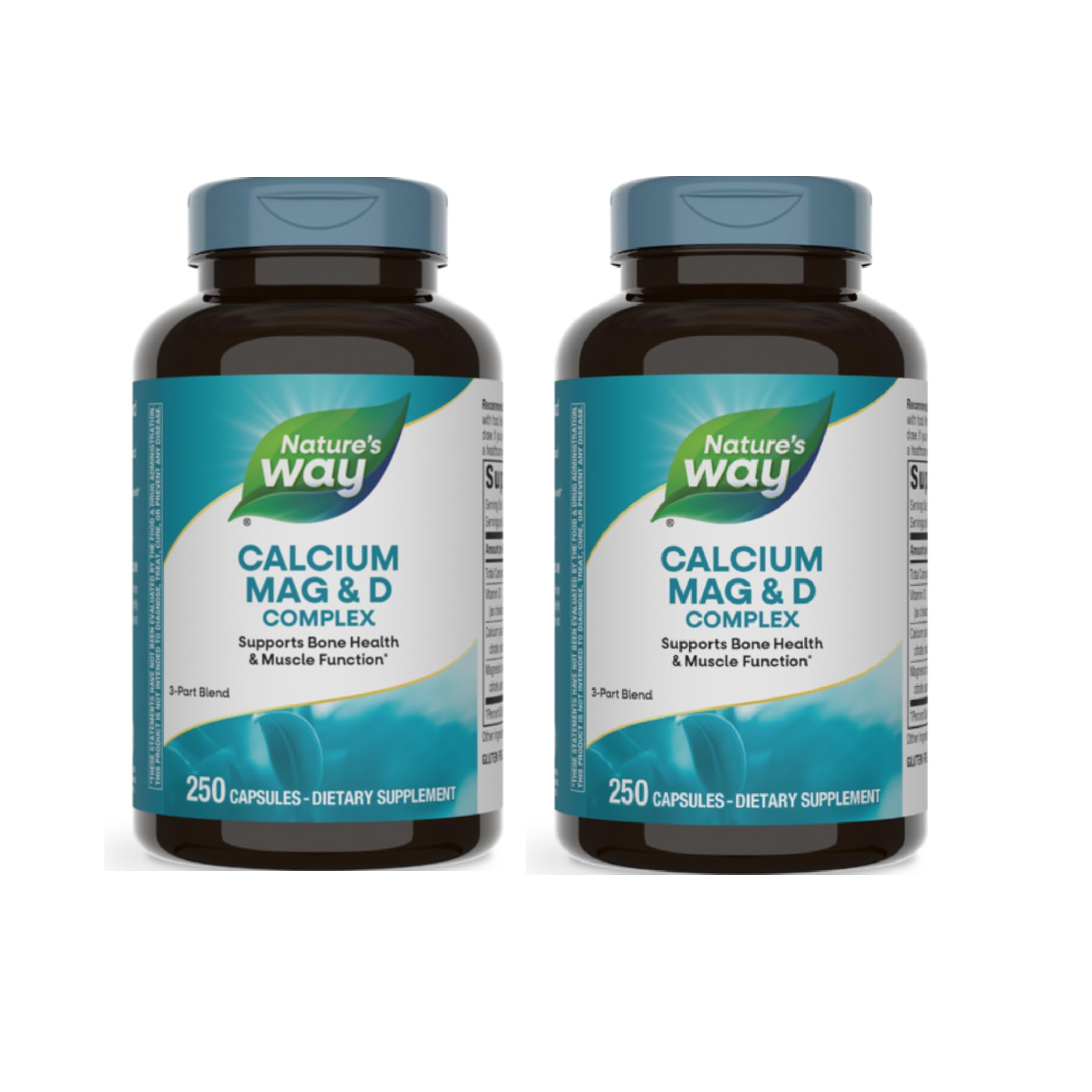 Nature's Way Calcium Magnesio D3, equilibrio en envase para huesos fuertes y dientes sanos