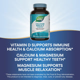 Nature's Way Calcium Mag & D3, etiqueta legible, favorece salud ósea y muscular