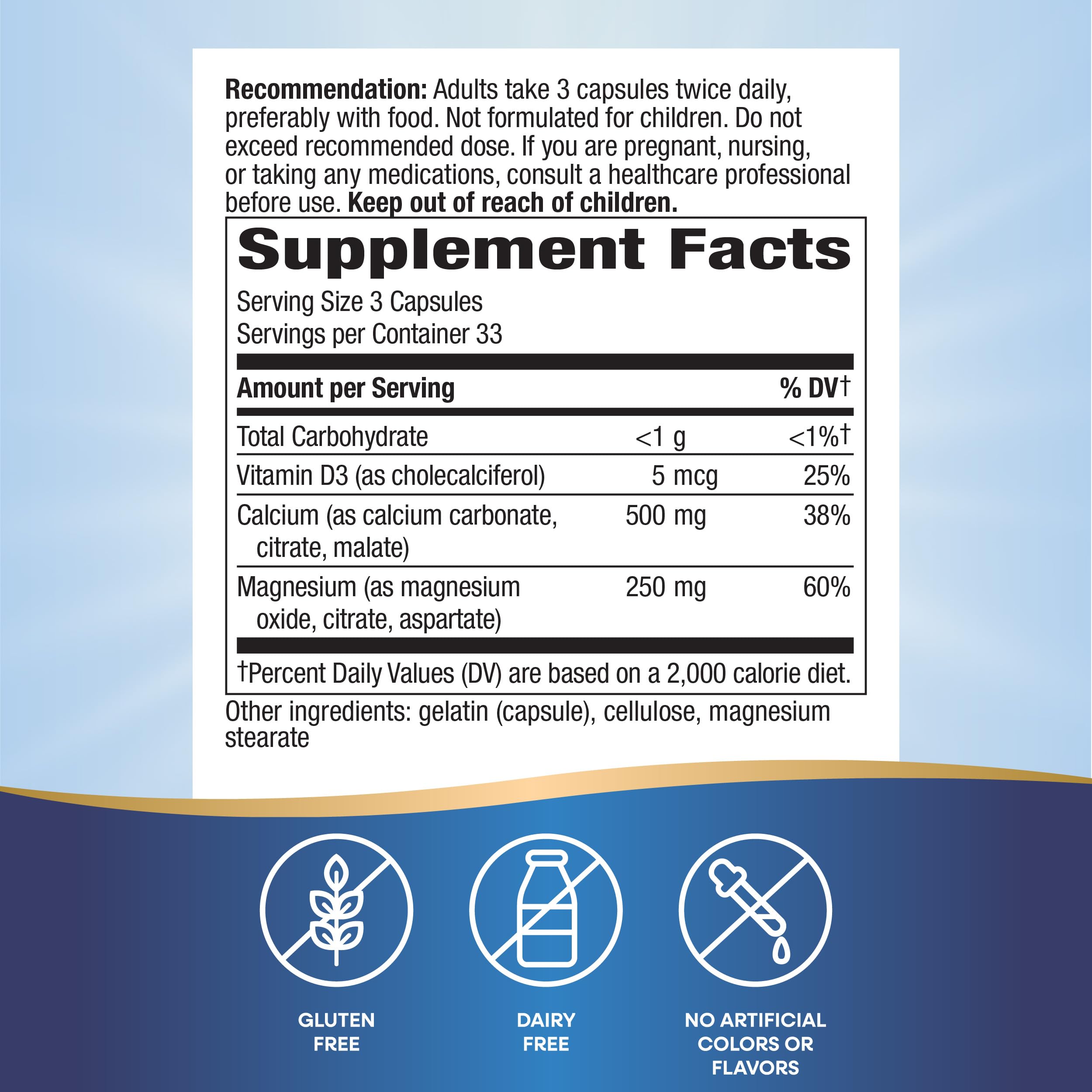 Nature's Way Calcium Magnesium Zinc, cápsulas, dosis diaria para huesos fuertes