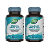 Nature's Way Calcium Magnesium Zinc, botella frontal, soporte óseo y función muscular