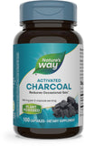 Envase de Nature's Way Carbon Activado, 100 cápsulas para uso prolongado.