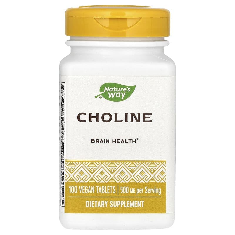 Nature's Way Colina 500 mg, uso diario, facilita funciones celulares básicas