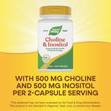 Nature's Way Colina y Inositol: toma dos cápsulas al día con comida