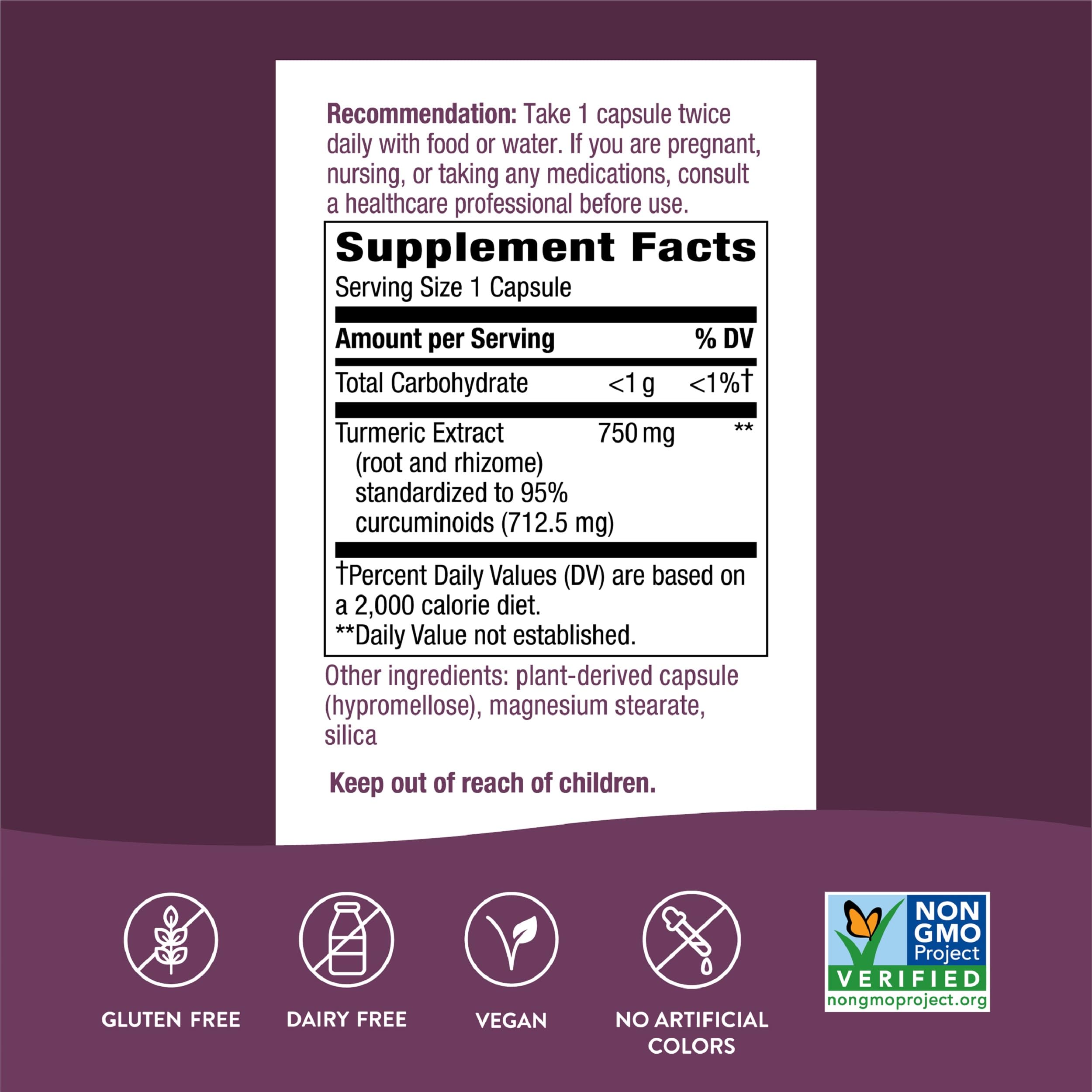 Nature's Way Curcuma Max Potency, cápsulas con curcuminoides para movilidad diaria.