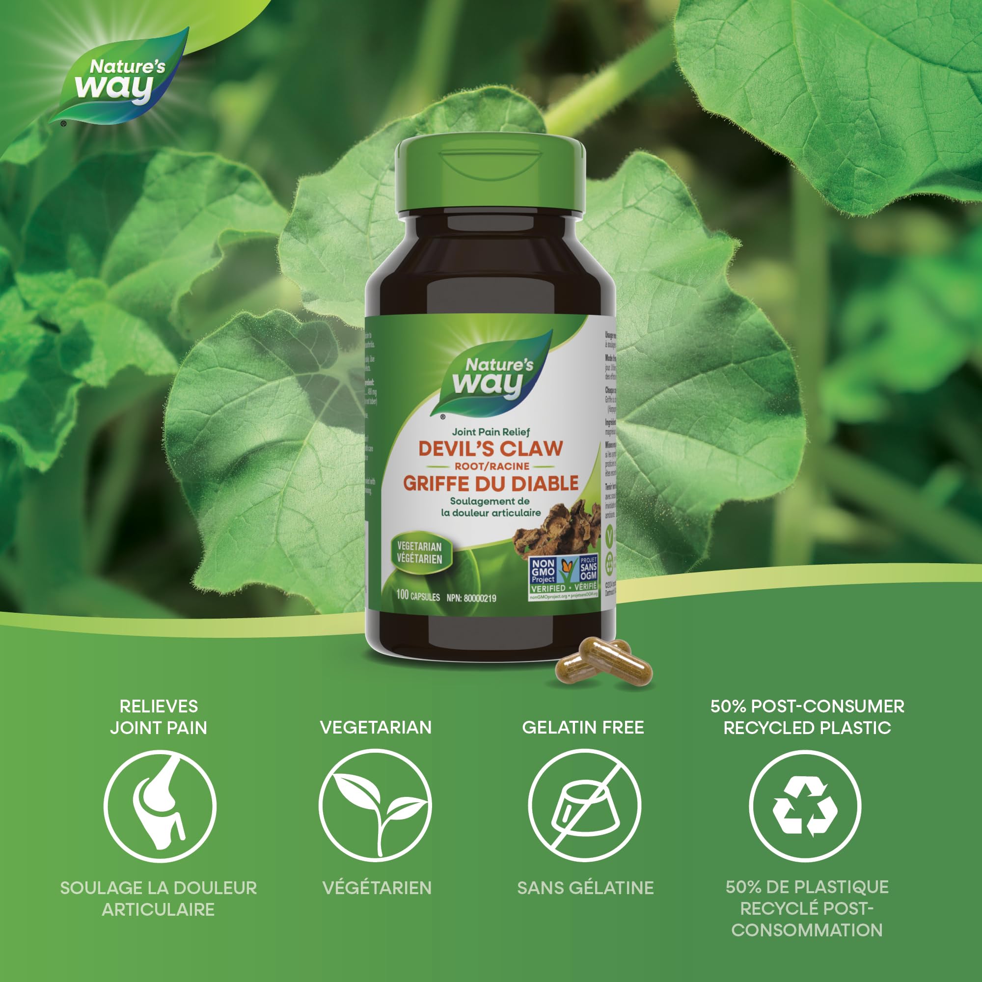 Nature's Way envase de 100 cápsulas veganas para consumo diario