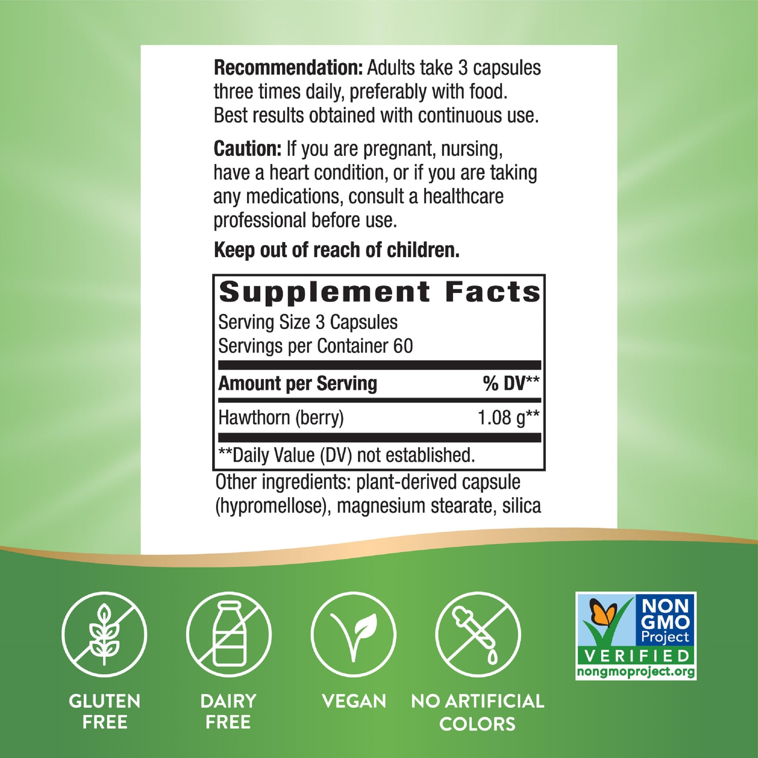 Nature's Way Espino Albar frasco con etiqueta visible para revisar ingredientes