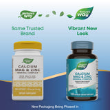 Nature's Way Calcium Magnesium Zinc, etiqueta de producto con información de ingredientes sin gluten
