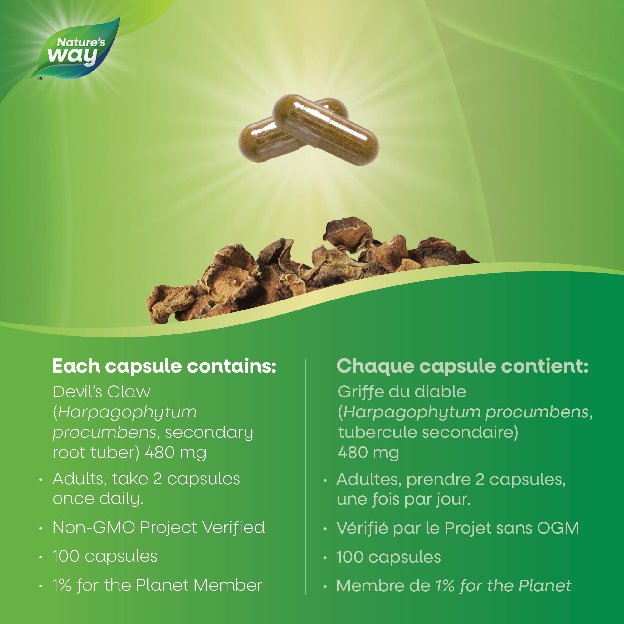 Nature's Way etiqueta sin gluten y vegana para dieta sensible