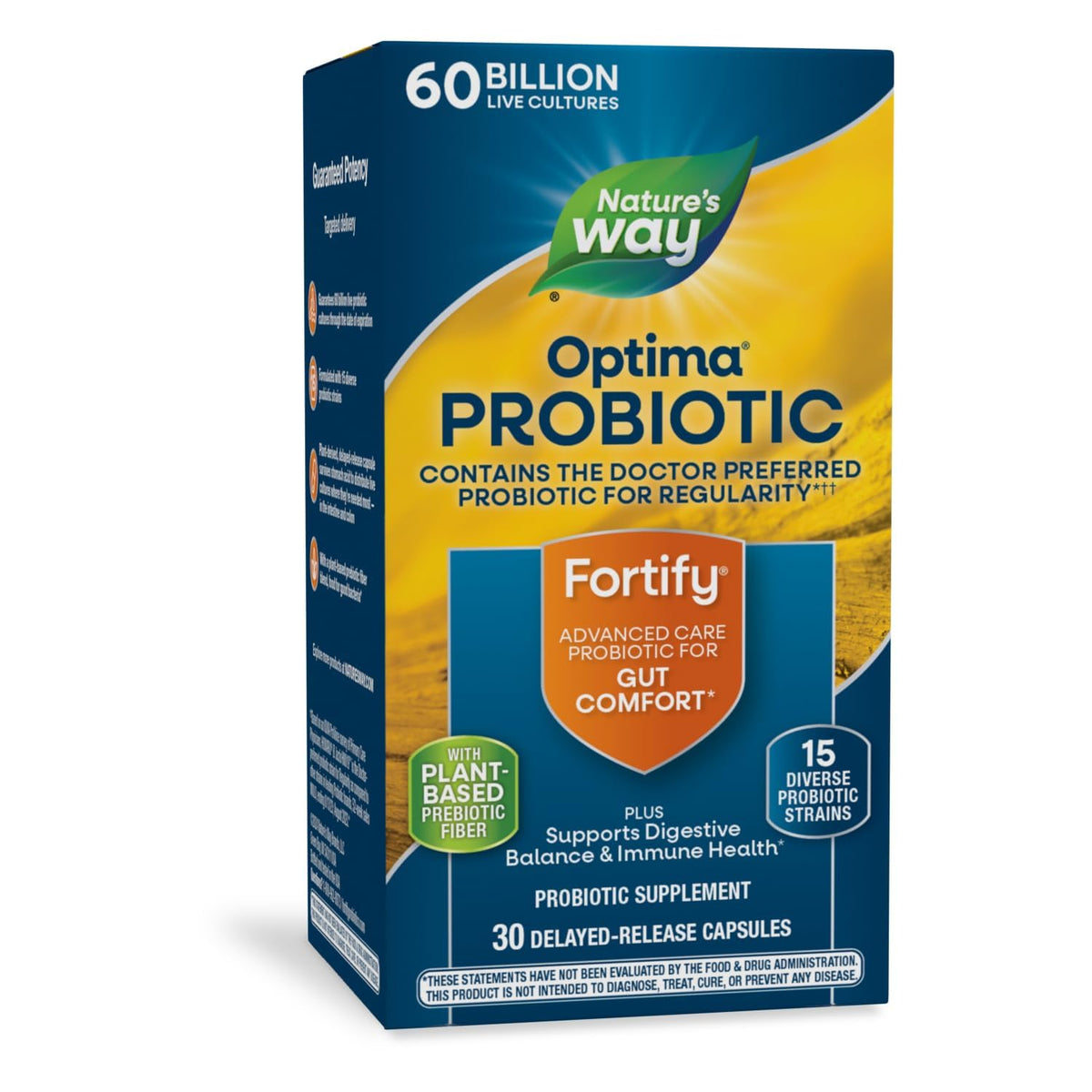 Fortify Optima en cápsula probiótica para apoyo digestivo diario