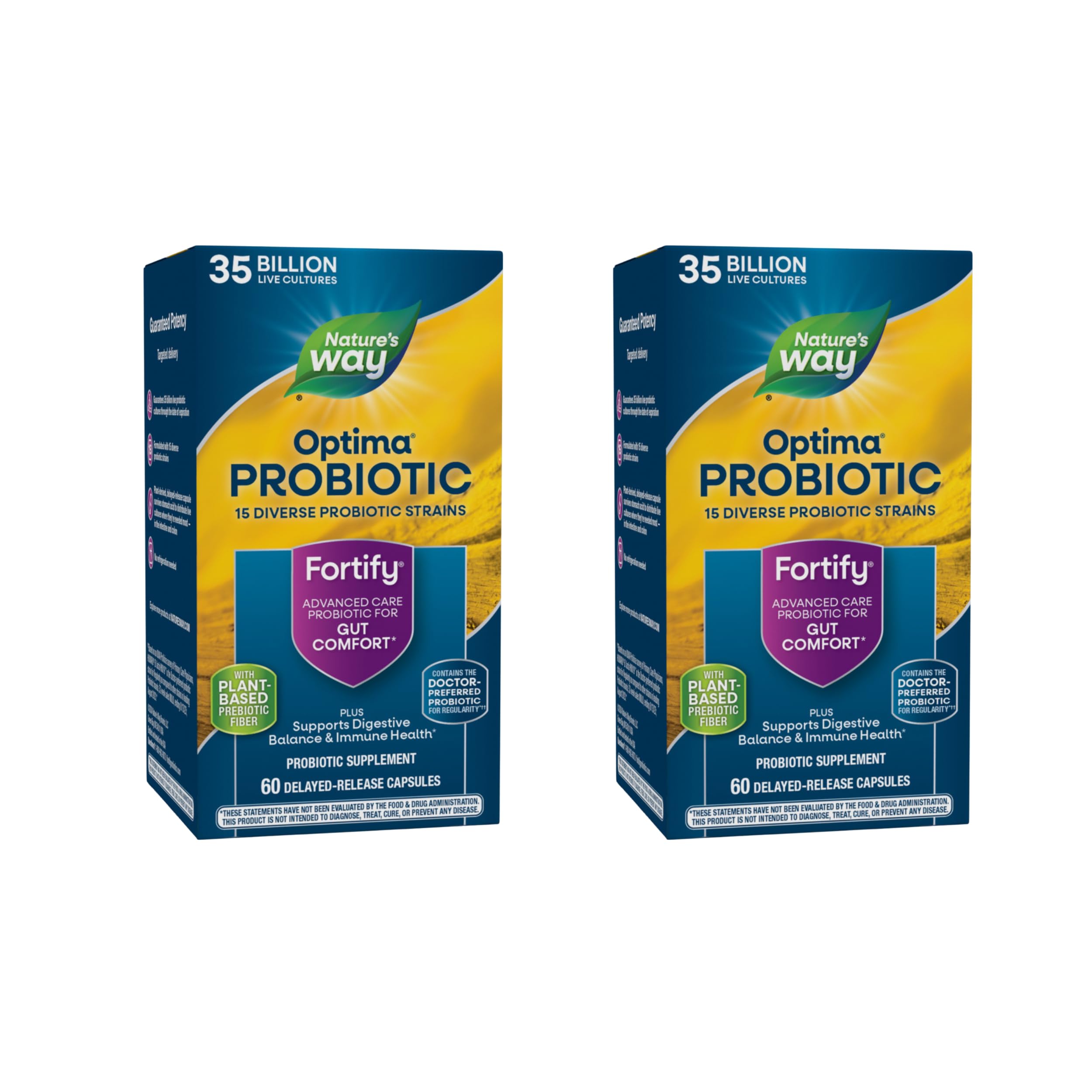 Nature's Way Fortify Optima: cápsulas probióticas para uso diario.