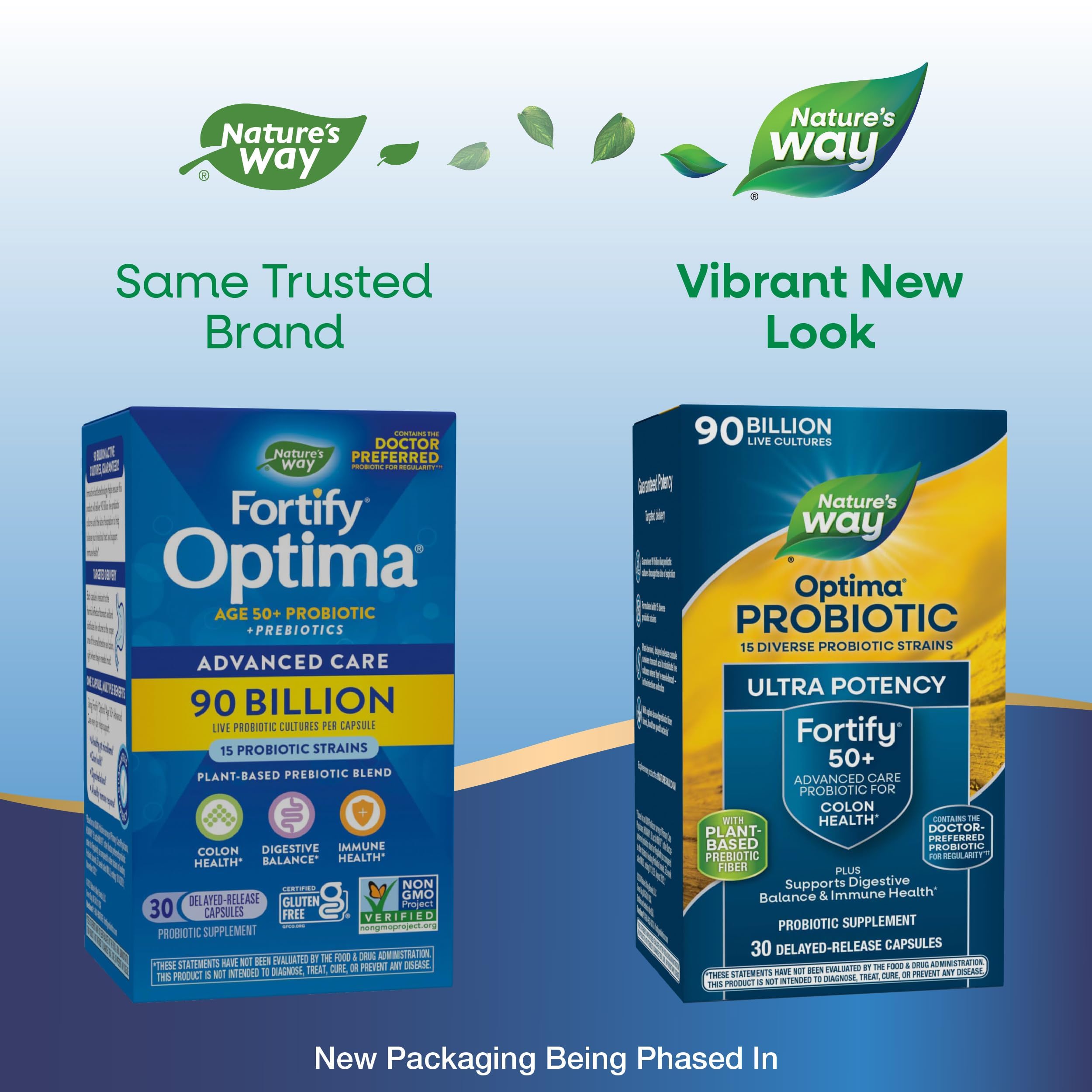 Cápsula diaria de Fortify Optima Probiótico para uso continuo y digestión equilibrada.