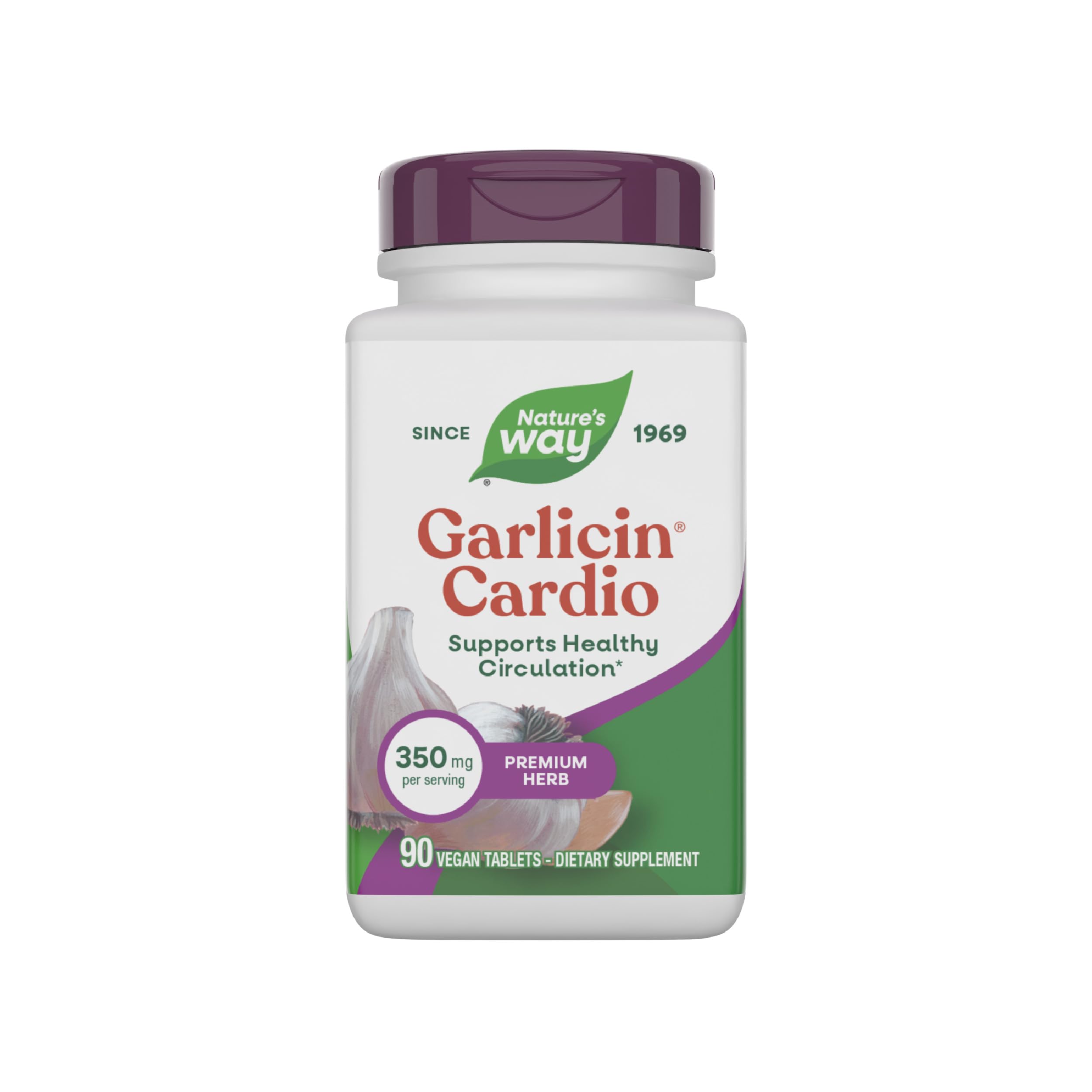 Nature’s Way Garlicin Cardio tabletas: apoyo a la circulación diaria.