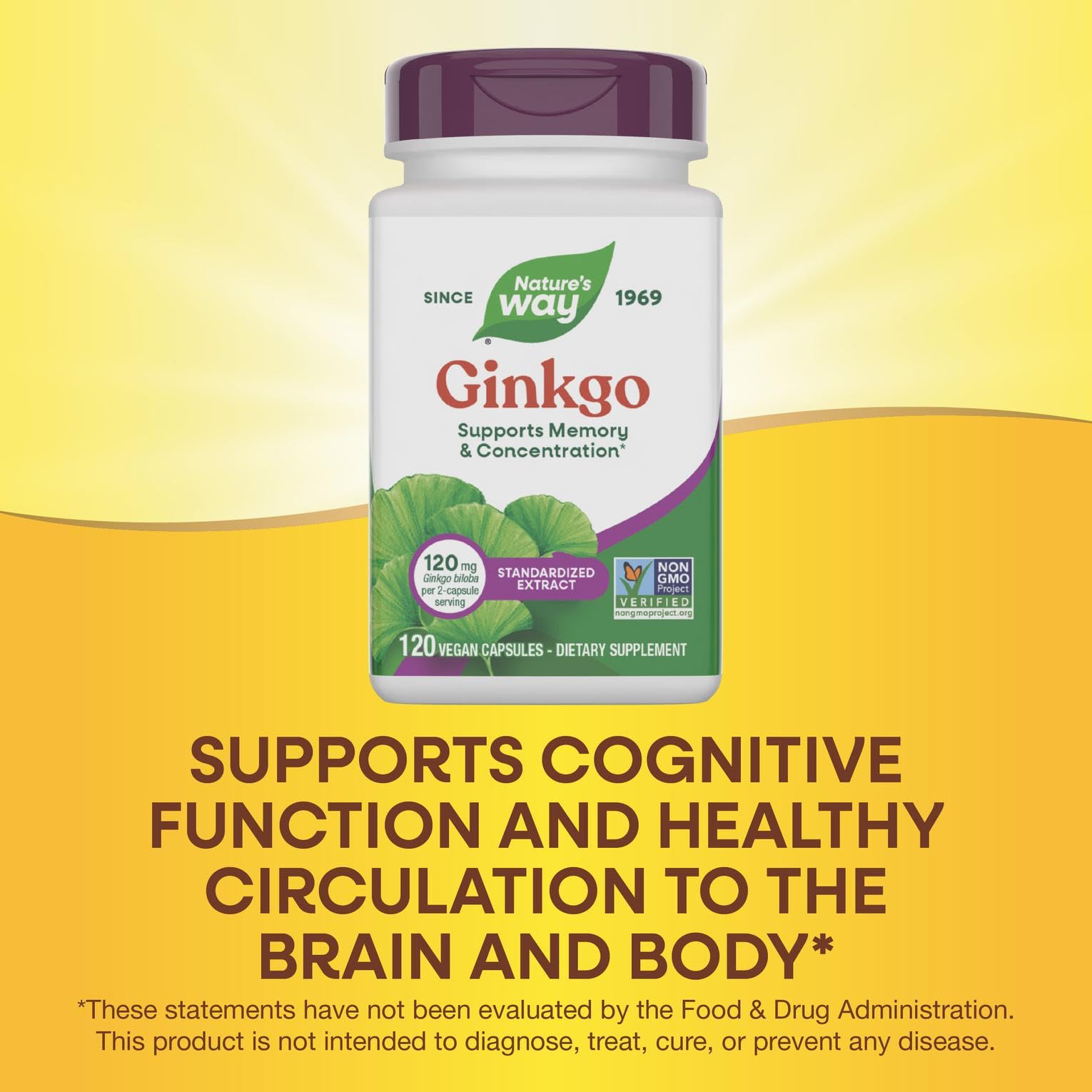 Nature's Way Ginkgo, hojas de ginkgo: origen natural.