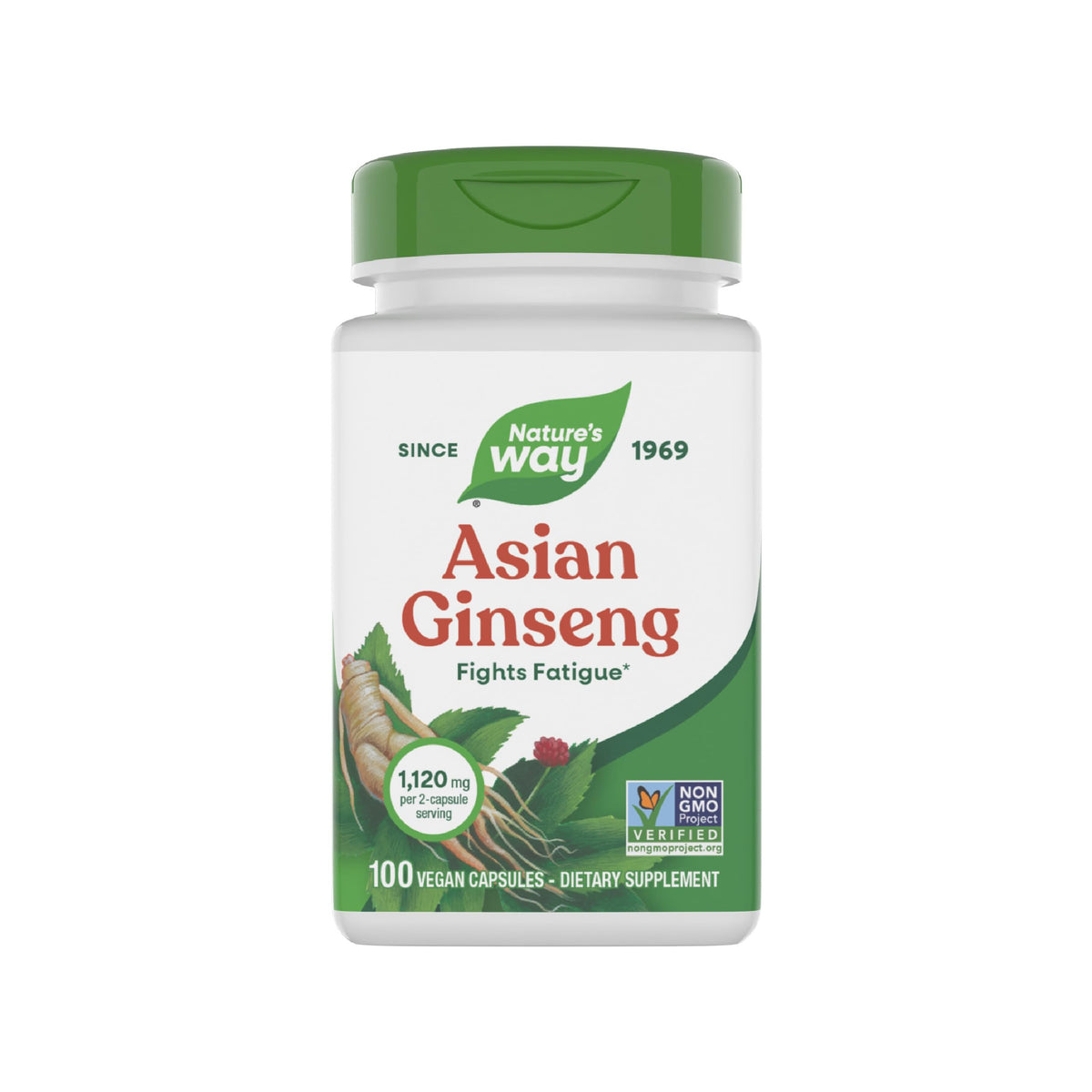Nature's Way ginseng asiático: cápsulas para energía diaria y enfoque sostenido