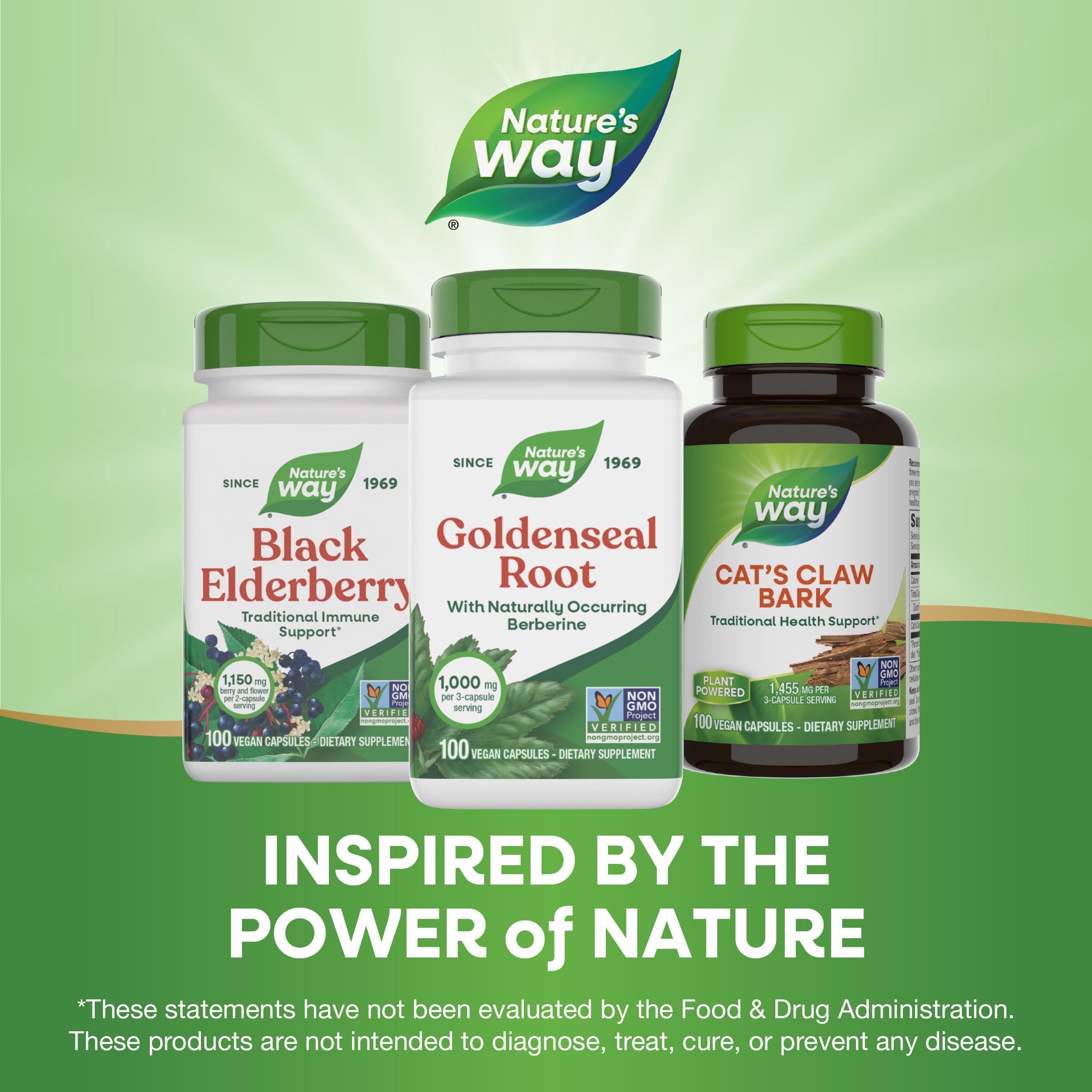 Certificación No-GMO de Goldenseal Nature's Way producto vegano