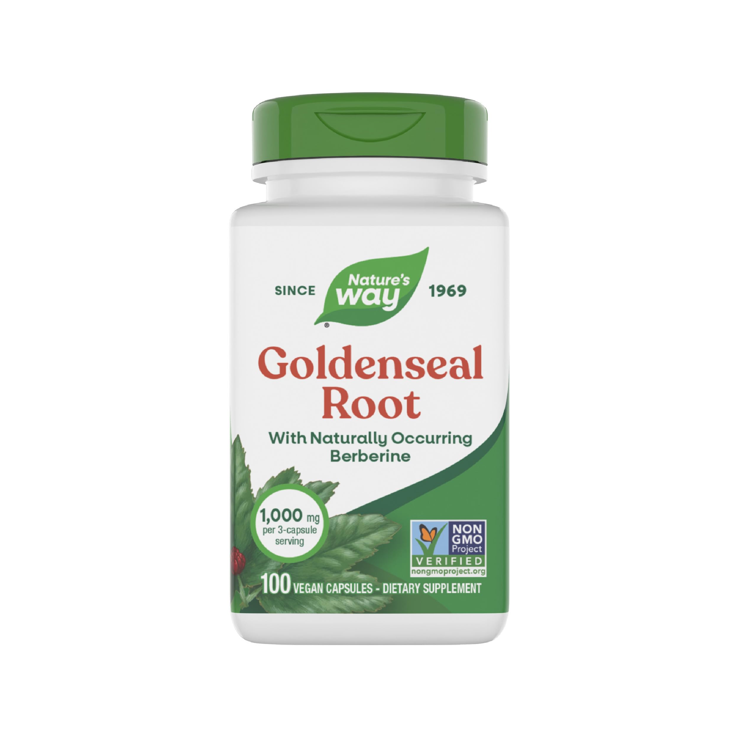 Goldenseal de Nature's Way: raíz y cápsulas para apoyo digestivo