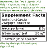 Nature's Way hoja de ortiga 435 mg bote: conserva calidad para tu rutina.