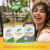 Frasco de Nature's Way Inositol con información clara para usuarios.