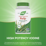 Nature's Way Kelp caja: presentación del producto con datos de origen.