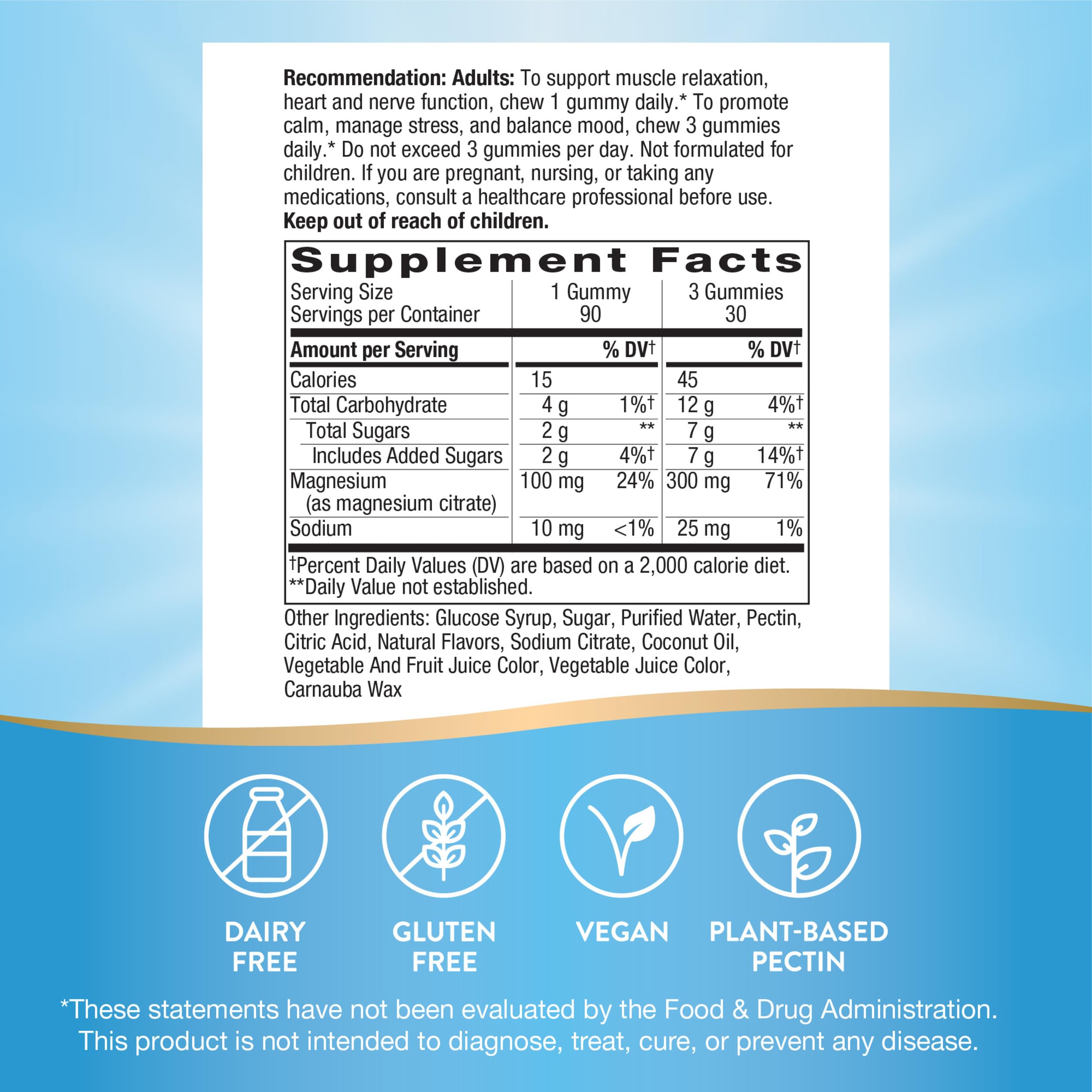 Nature’s Way Magnesium Gummies: pectina vegetal, aptas para veganos