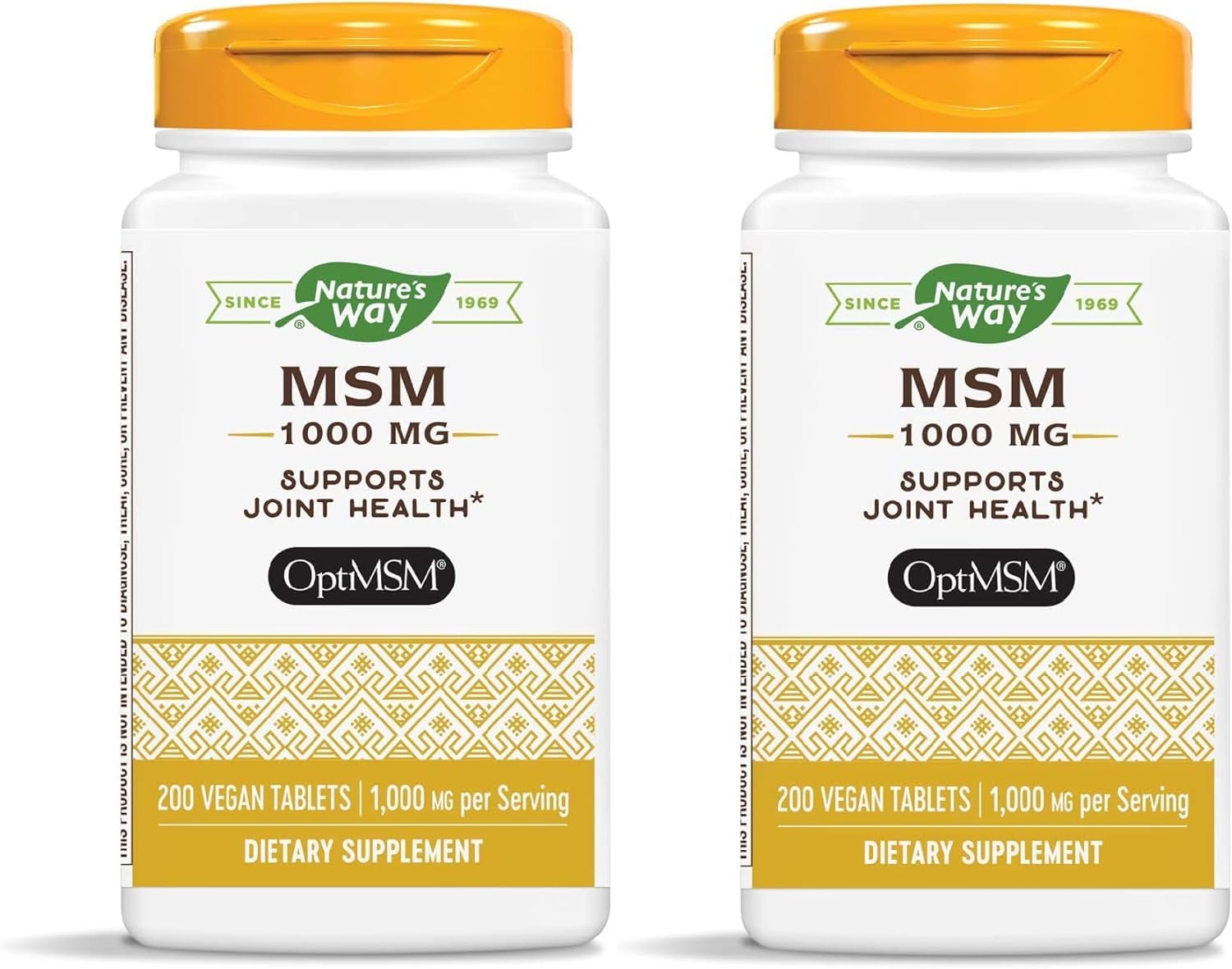 Nature's Way MSM 1000 mg: botella para uso diario y apoyo a la movilidad.