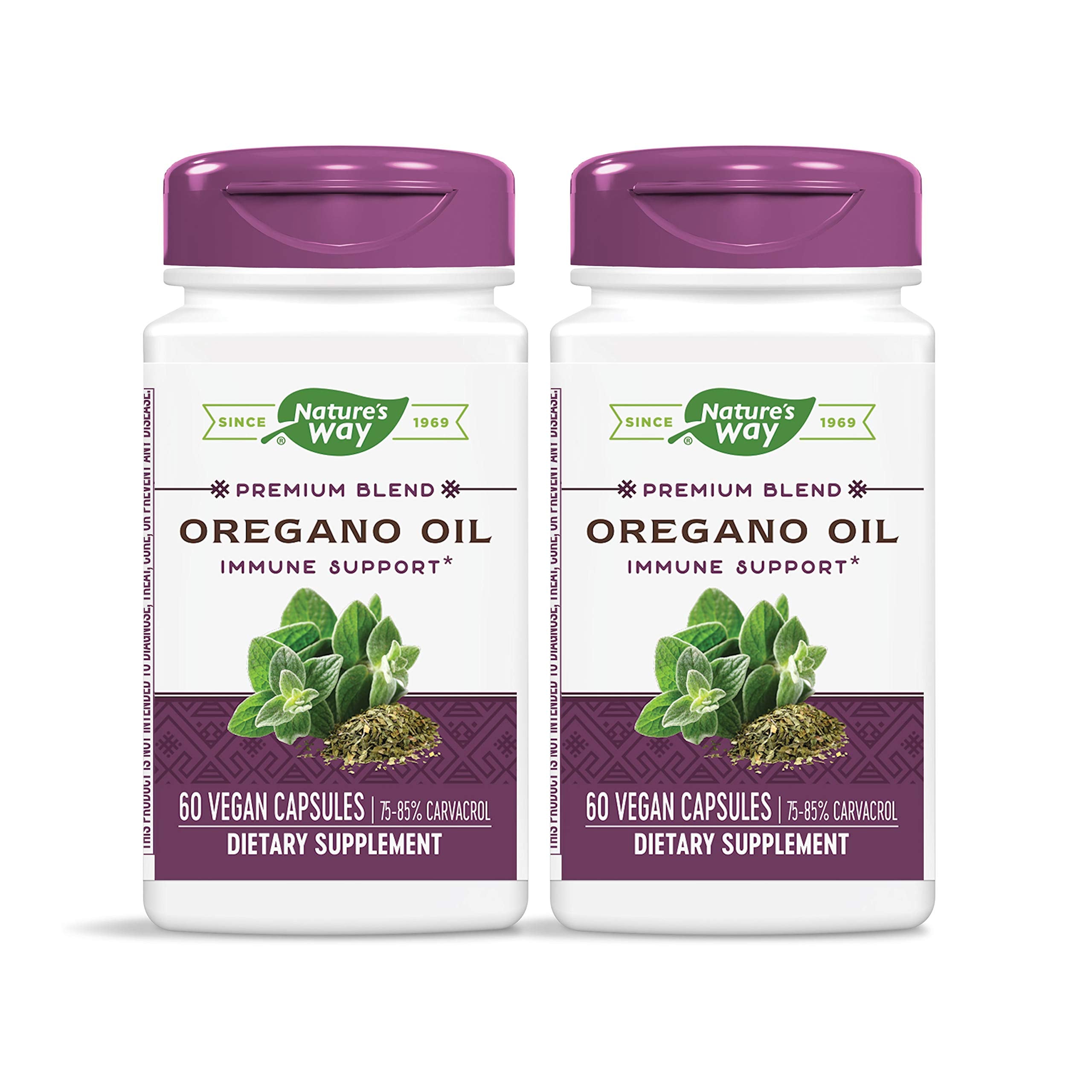 Nature's Way Oregano Oil: botella de cápsulas para uso diario.