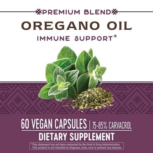 Nature's Way Oregano Oil: cápsulas libres de gluten para dieta vegetariana.