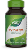 Nature's Way Potasio Complejo, botella, puede apoyar el equilibrio de electrolitos y la función muscular.