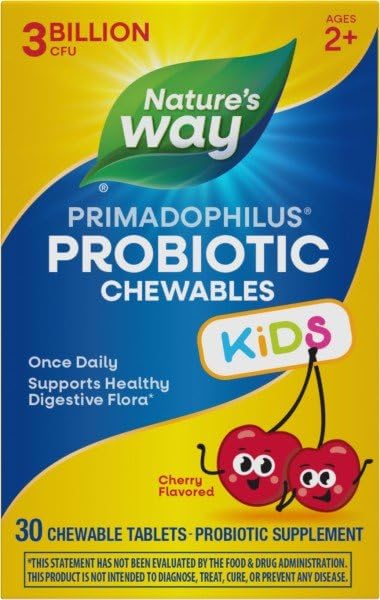 Nature's Way Primadophilus para niños, tres mil millones CFU, potencia probiótica diaria.