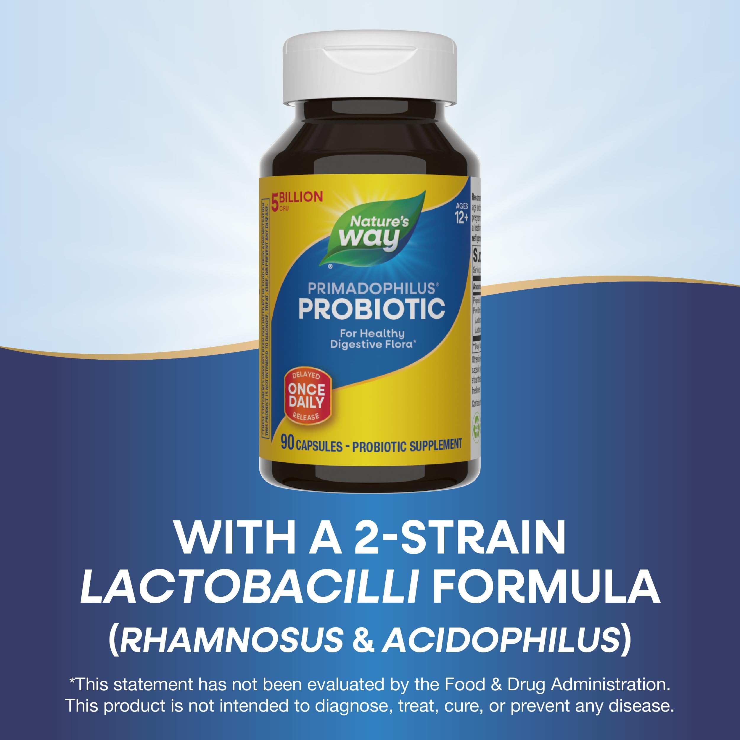 Nature's Way Primadophilus para uso diario y balance intestinal.
