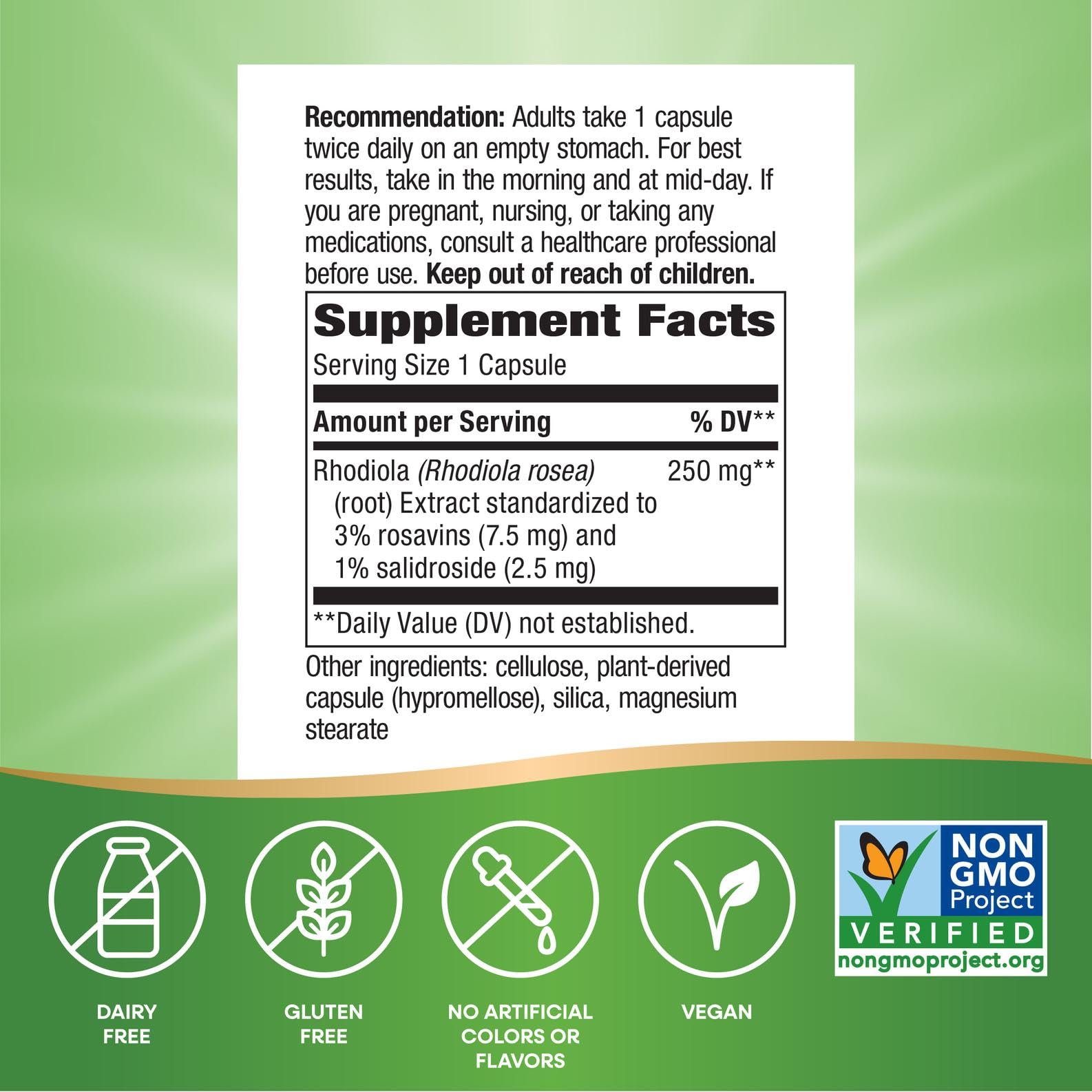 Nature's Way Rhodiola Premium Extract: uso diario para apoyo de foco