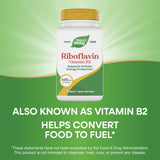 Nature's Way Riboflavina B2, presentación vegana para uso diario.
