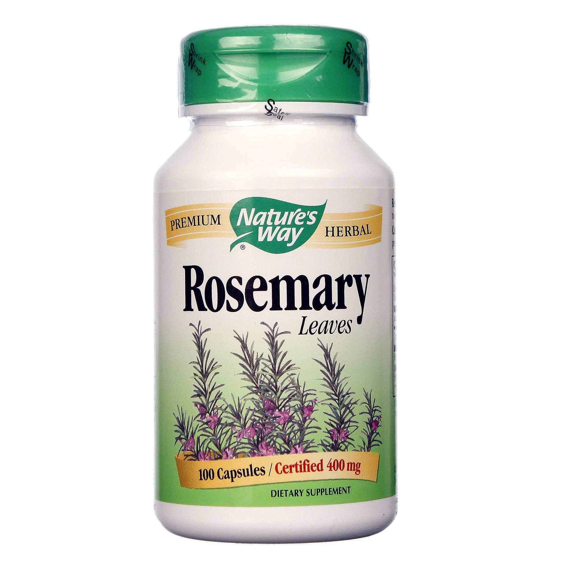Nature's Way Hojas de Romero en cápsulas, frasco de 100, para apoyo a la claridad mental