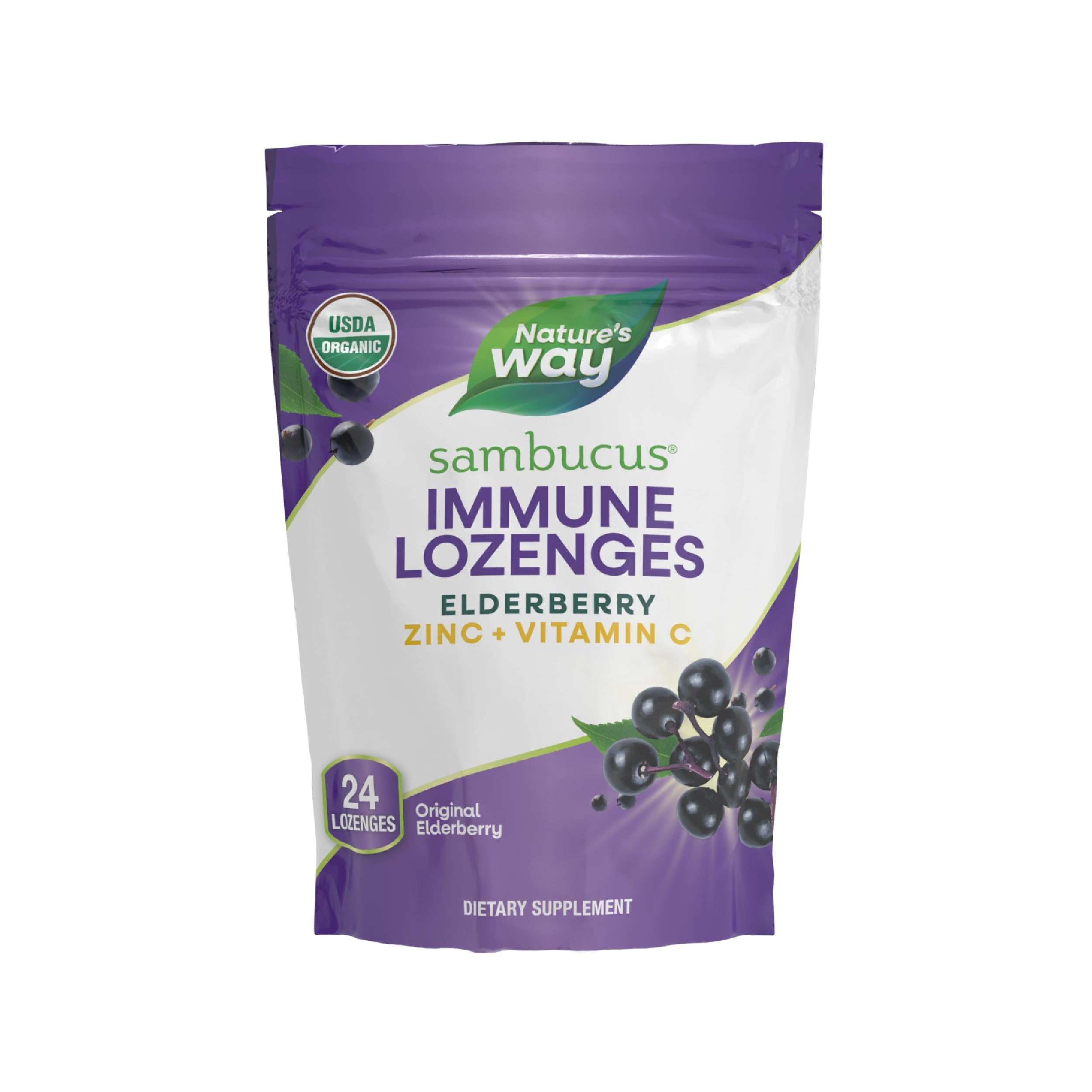 Nature's Way Sambucus en caja, pastillas de inmunidad para uso diario.