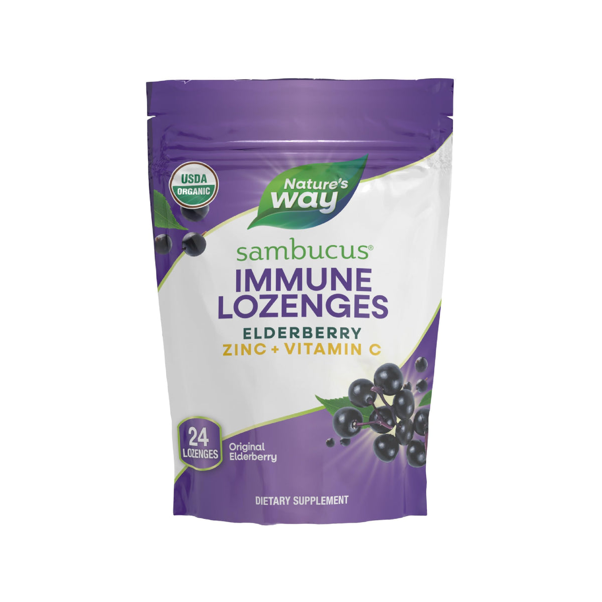 Nature's Way Sambucus en caja, pastillas de inmunidad para uso diario.
