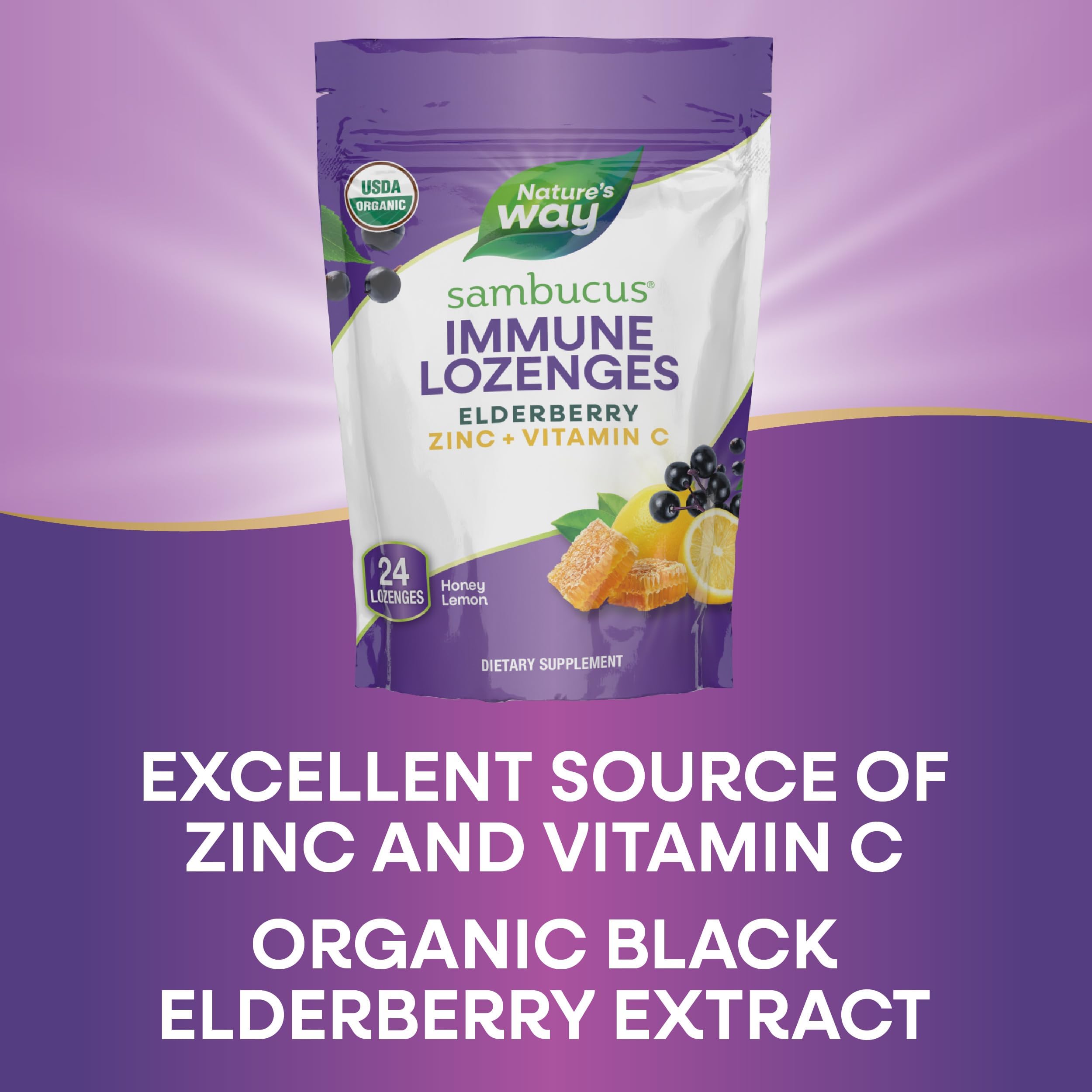 Nature's Way Sambucus Zinc Lozenges: ingredientes naturales sin conservantes artificiales