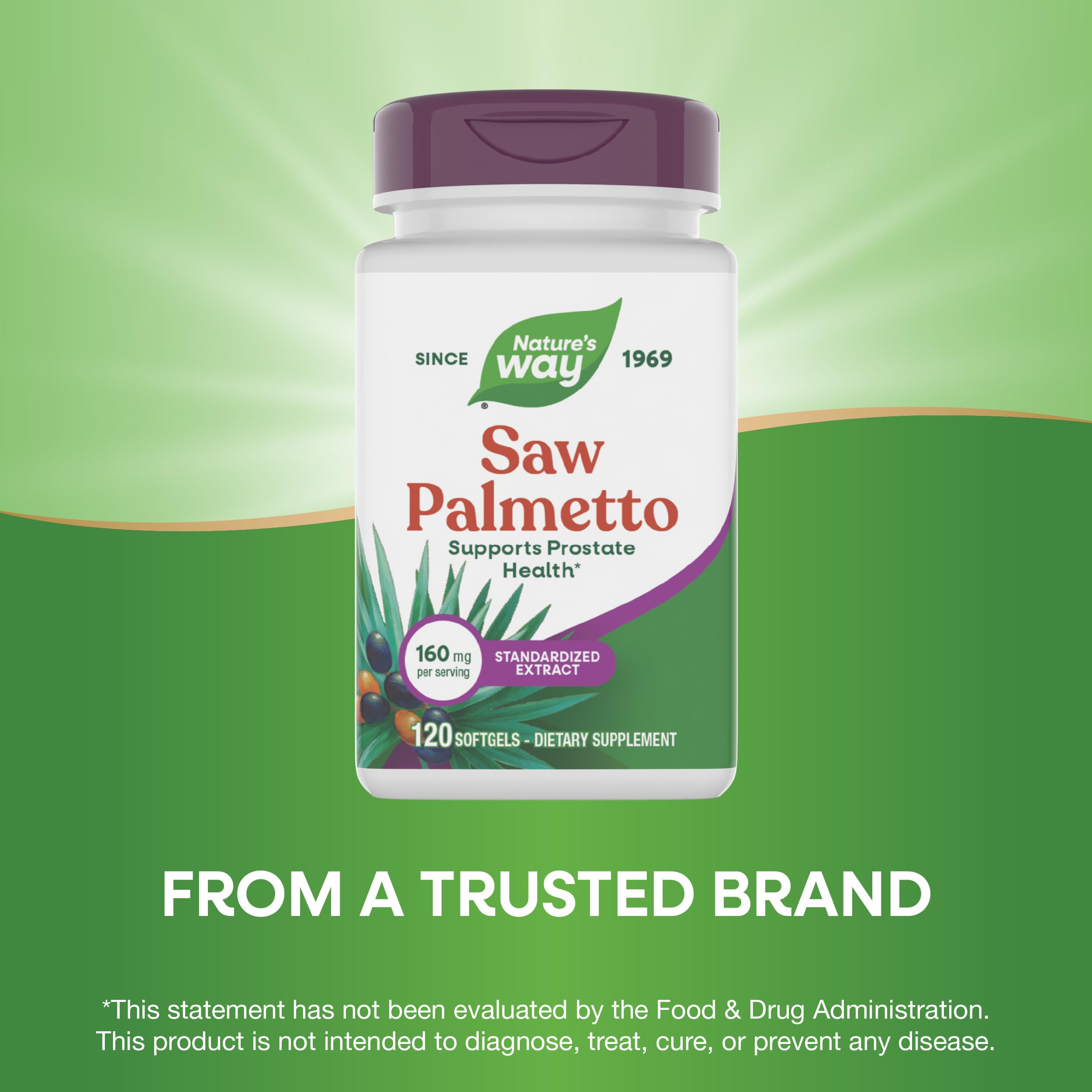 Nature's Way Saw Palmetto, uso diario fácil con comida.