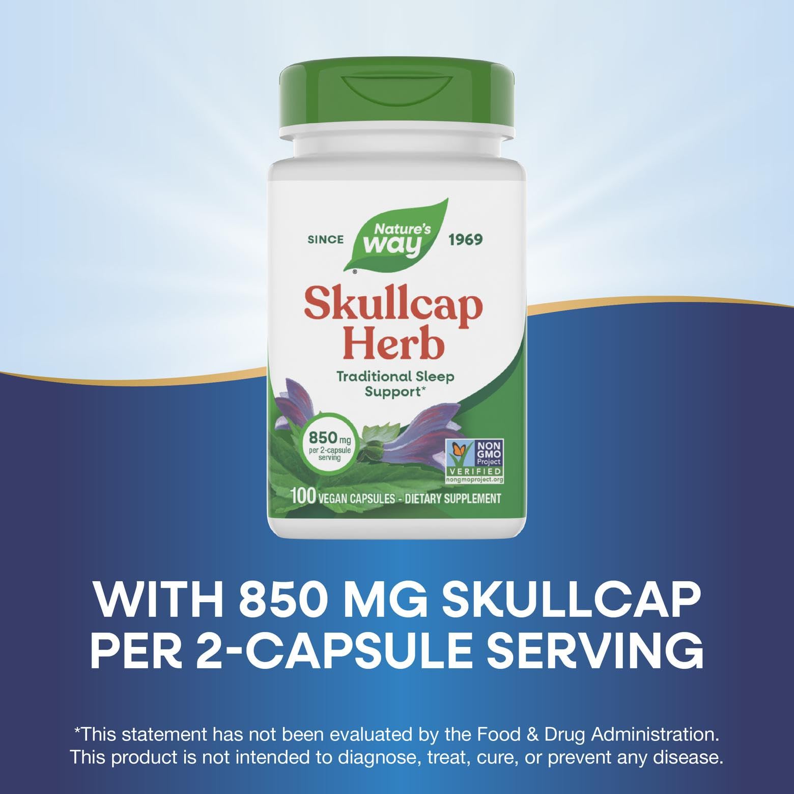 Nature's Way Skullcap ingredientes no transgénicos para uso diario