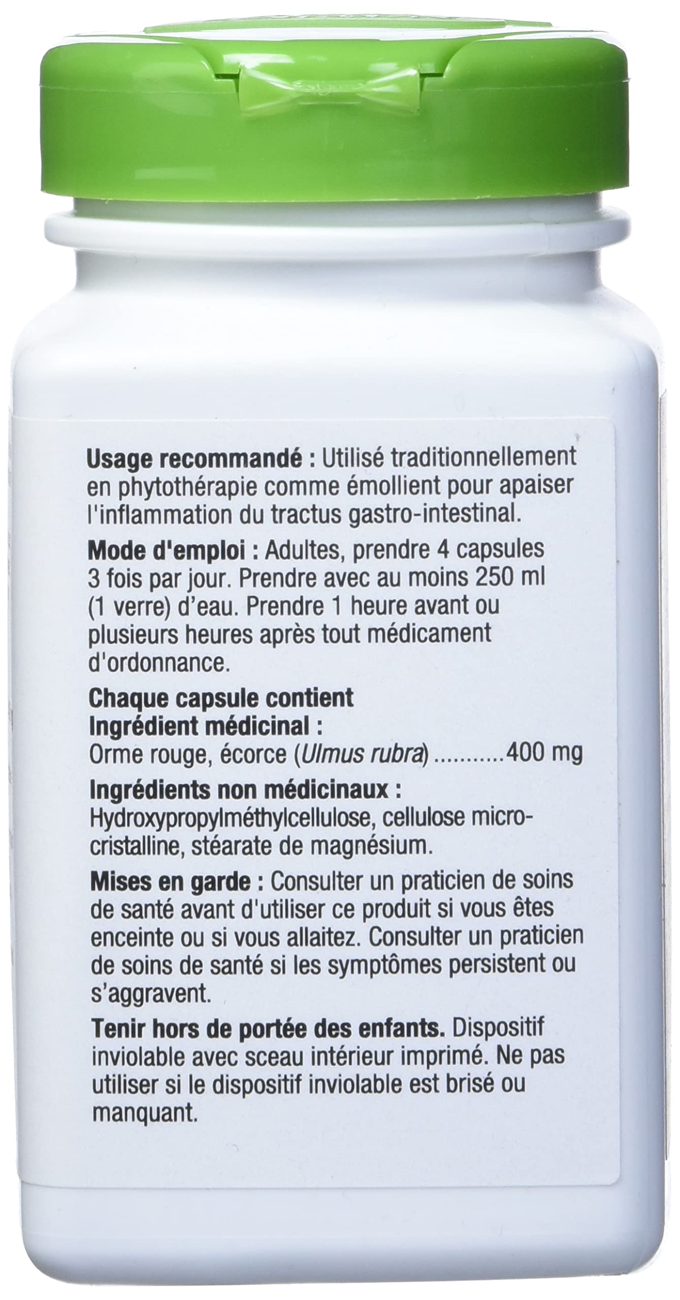 Nature's Way Slippery Elm Bark, demulcente, uso tradicional para molestias estomacales.